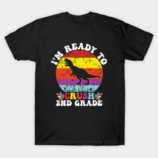 funny groovy back to school 2nd grade teacher , dinosaur T-Shirt